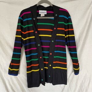 Vintage rainbow striped cardigan Peter Popovitch women’s size Medium
